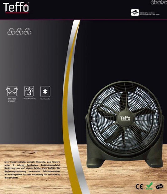 Turbo Fan - 50 cm XXL - Inclinación variable 90° - Negro