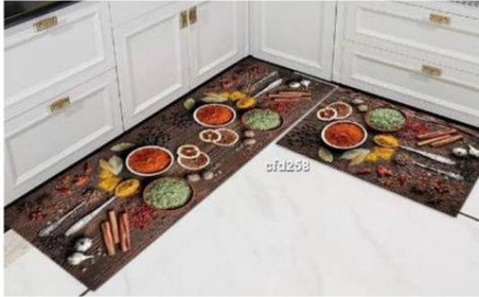 Camino de cocina Cocina 2 piezas - 40x60cm + 65x180cm - alfombra de cocina - lavable -Alfombras - Alfombra de cocina - Alfombra de cocina - Alfombra de pasillo - Alfombra de pasillo